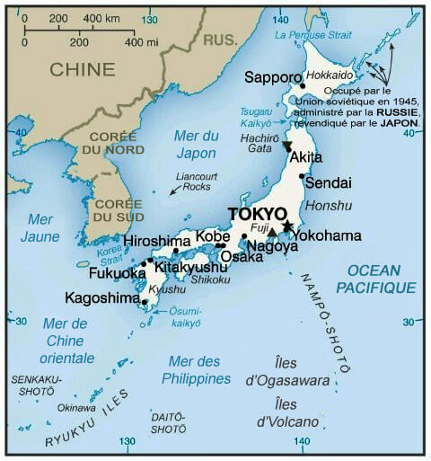 Une carte du Japon